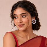 Floral Statement Stud Earrings - View 1