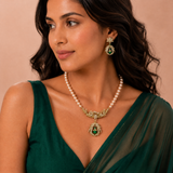 Emerald Pearl Heritage Necklace Set - View 1