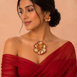 Scarlet Bloom Statement Choker Set - View 1