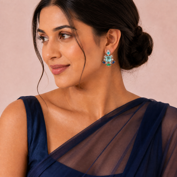 Aqua Royale Stud Earrings - View 1