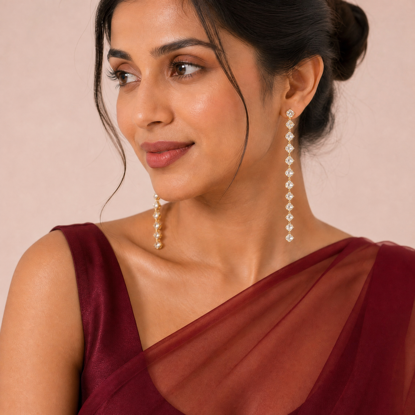Celeste Crystal Tassel Earrings - View 1
