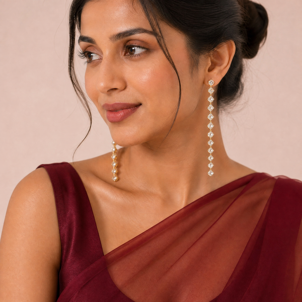 Celeste Crystal Tassel Earrings - View 1