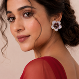 Floral Statement Stud Earrings - View 2