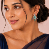Aqua Royale Stud Earrings - View 2