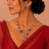 Crimson Bloom Luxe AD Necklace Set - View 2
