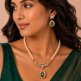 Emerald Pearl Heritage Necklace Set - View 2
