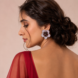Floral Statement Stud Earrings - View 3