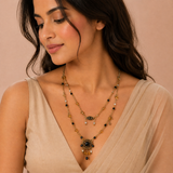 Vintage Noir Layered Pendant Necklace - View 3