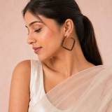Wild Luxe Leopard Square Hoop Earrings - View 3