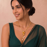 Golden Cascade Abstract Pearl Drop Necklace - View 3