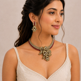 Ruby Bloom American Diamond Necklace Set - View 3