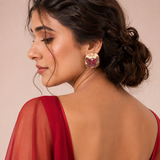 Flutter Bloom Enamel Hoop Earrings - View 3
