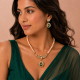 Emerald Pearl Heritage Necklace Set - View 3