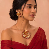Scarlet Bloom Statement Choker Set - View 3