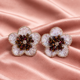 Floral Statement Stud Earrings - View 4