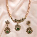 Emerald Pearl Heritage Necklace Set - View 4