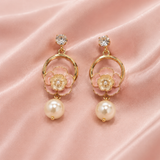 Blush Bloom Pearl Drop Earrings - View 4