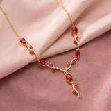 Tulip Ruby Vine Y-Drop Necklace - View 4
