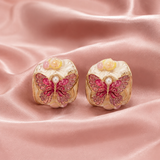 Flutter Bloom Enamel Hoop Earrings - View 4