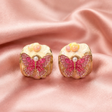 Flutter Bloom Enamel Hoop Earrings - View 5