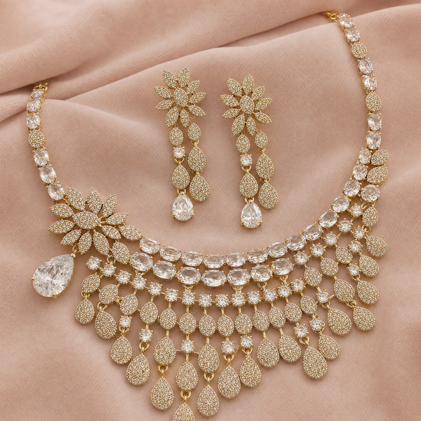 Celestia Luxe American Diamond Necklace Set - View 5