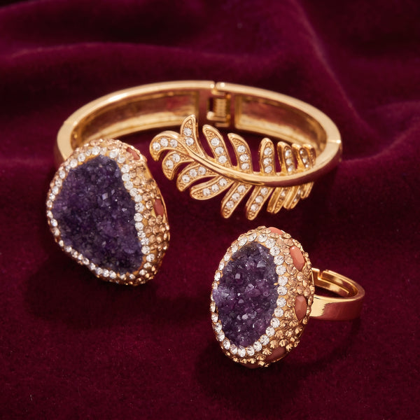 Midnight Luxe Druzy Bracelet & Statement Ring Set - View 5