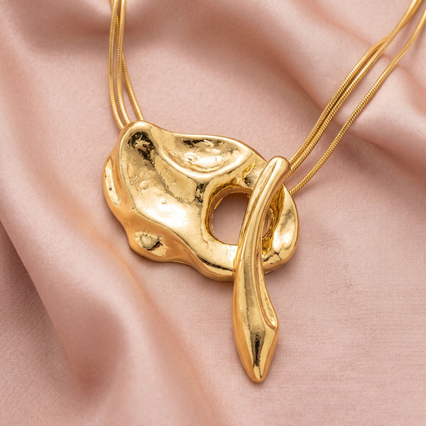 Seoul Minimalist Molten Abstract Pendant Necklace - View 5