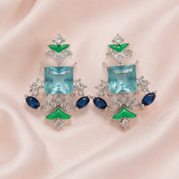 Aqua Royale Stud Earrings - View 5